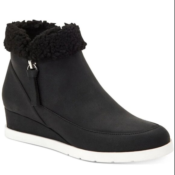 Style & Co. Womens Danniee Faux Leather Ankle Boots Wedge Boots - Picture 1 of 6